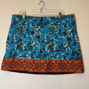 Lady Hogan Scarf Golf Skort blue‎ and orange EUC size 16